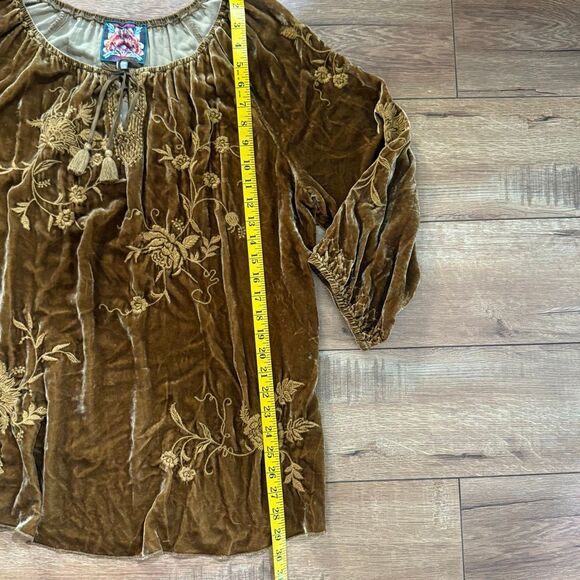 Johnny Was Velvet Tunic Peasant Blouse Large - Picture 13 of 14